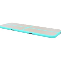 Voimistelumatto, täytettävä, pumpulla, 400x100x10cm, PVC, vihreä