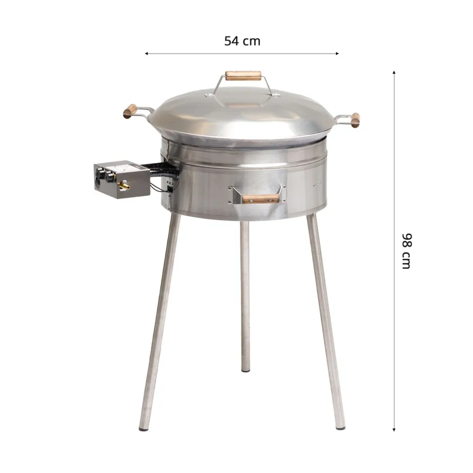 Wokkisetti GrillSymbol PRO-545 Ø54 cm B-400 kaasupoltin säädinletkusetti