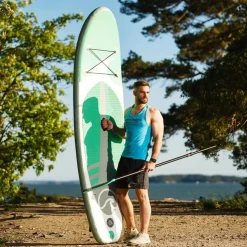 2x SUP-lautasetti Deep Sea Standard ilmatäytteinen 275 cm 15 PSI vihreä