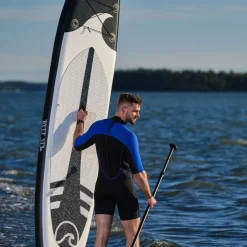 2x SUP-lautasetti Deep Sea XXL ilmatäytteinen 330 cm 15 PSI musta/valkoinen
