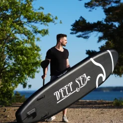 2x SUP-lautasetti Deep Sea XXL ilmatäytteinen 330 cm 15 PSI musta/valkoinen